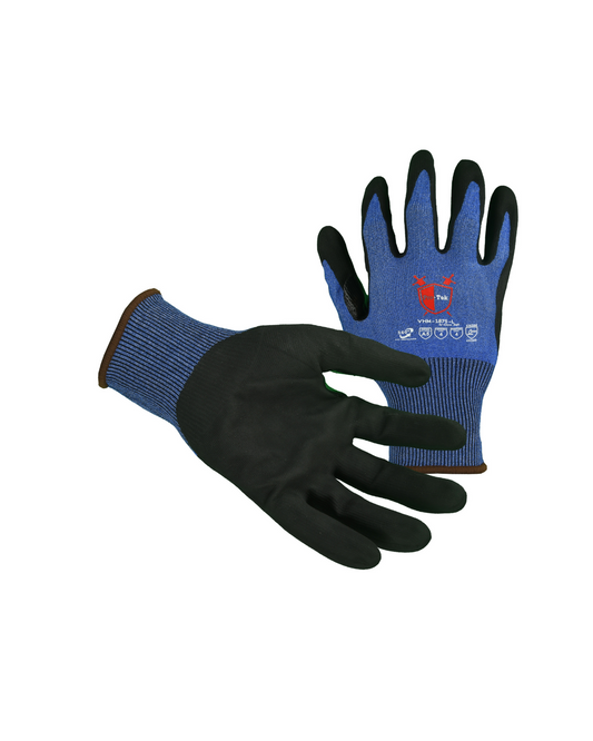 18 Gauge Knit Glove, A5, w/ Nitrile Palm, Glove Safe VHM-1875
