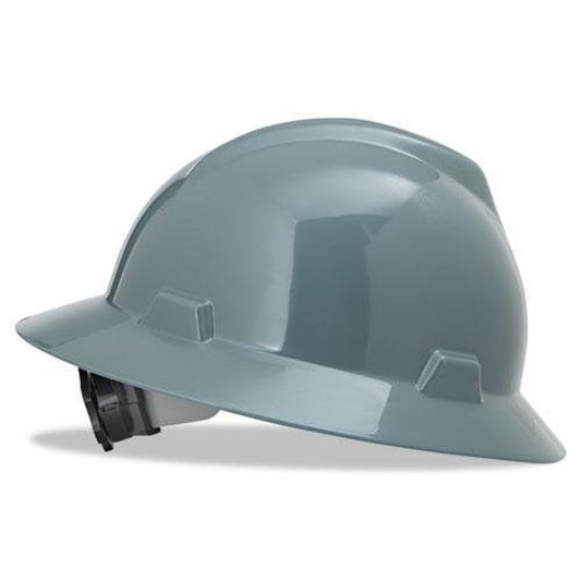 MSA Full Brim Hard Hat, V-Gard, w/Fas-Trac III Suspension