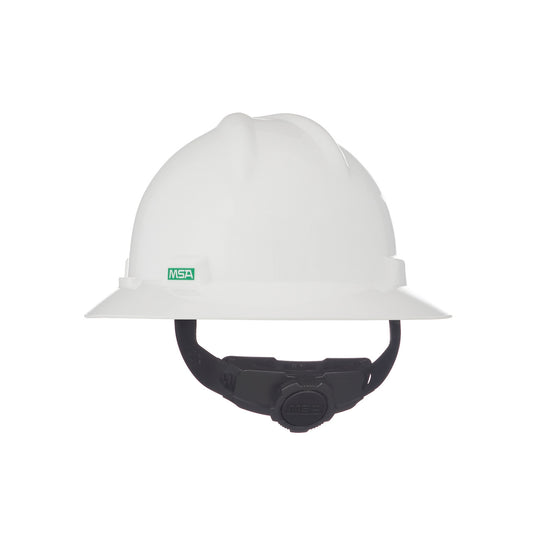 MSA Full Brim Hard Hat, V-Gard, w/Fas-Trac III Suspension