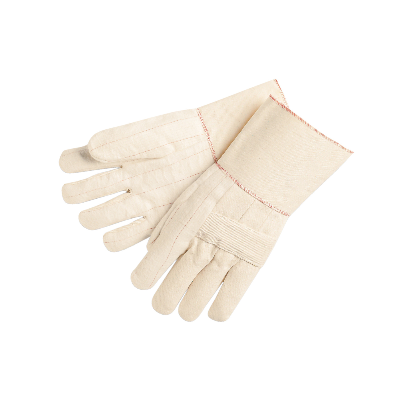 Hot Mill Work Gloves 32-Ounce Heavyweight Fabric Gauntlet Cuff Burlap Lined Knuckle Strap