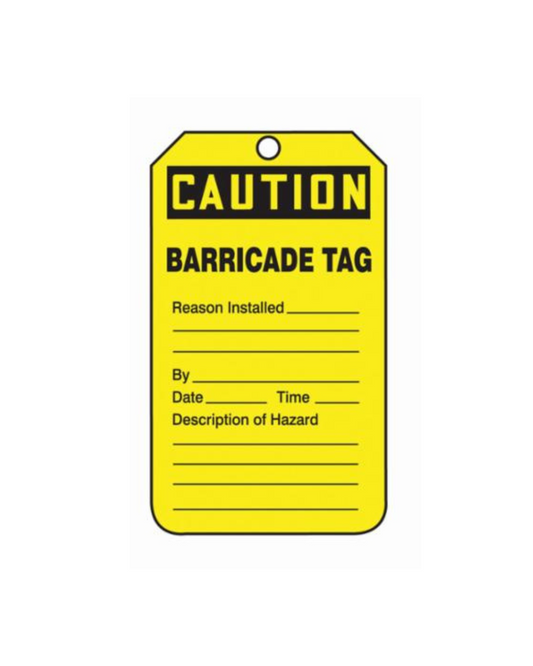 Caution Barricade Tag, Accuform TAB105CTP