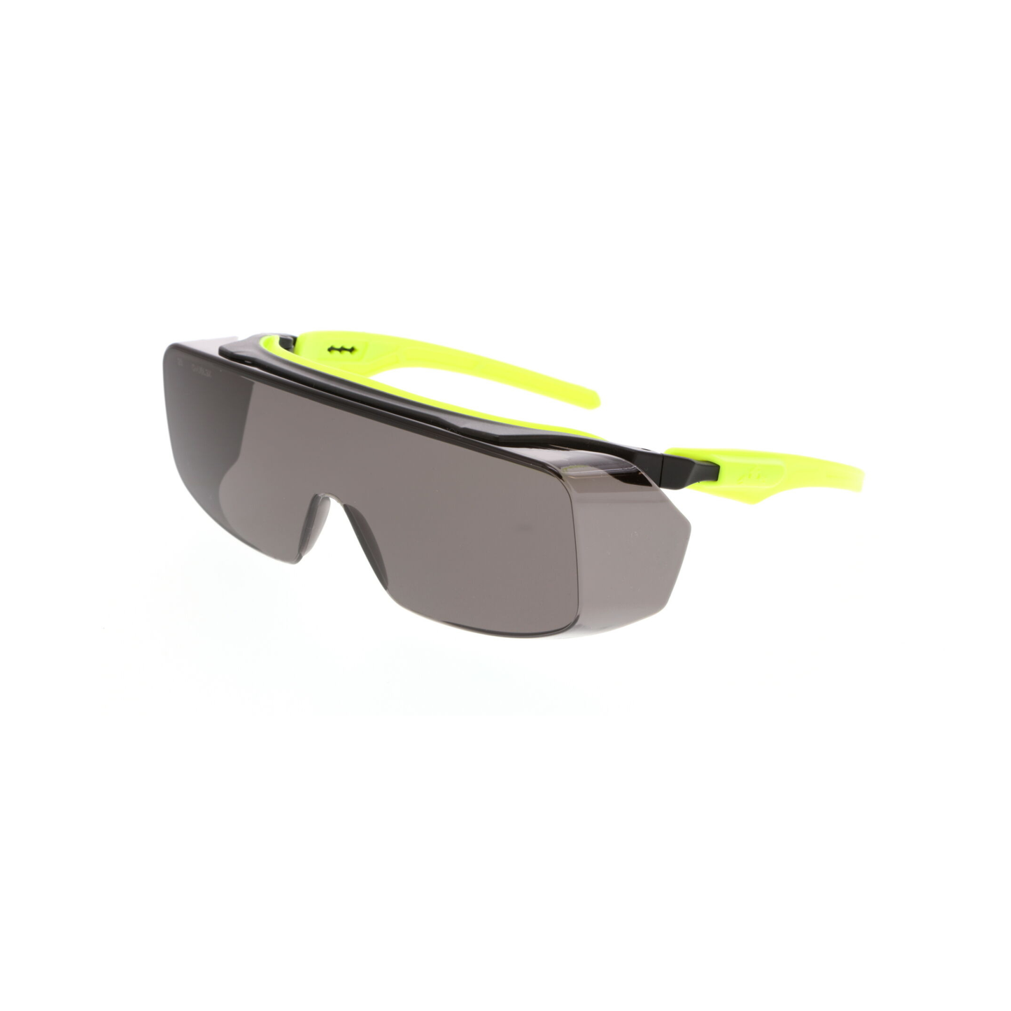 Over-the-Glass Safety Glasses with Grey Lens - 3 Position Adjustable Temple Length - Soft TRP Brow Guard and Temple Arms