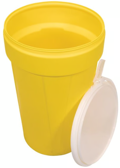 55 Gallon Lab Pack, Yellow, Open Head with Lever Lock