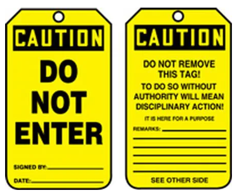 Accuform Caution Tag, Do Not Enter, MDT639CTP