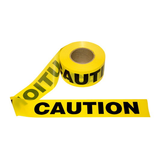 Caution Barricade Tape, Yellow, 3"X1000'