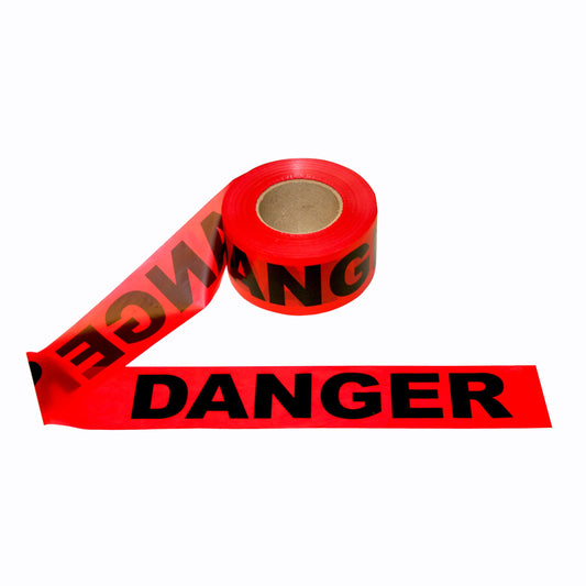 Danger Barricade Tape, Red, 3"x1000'
