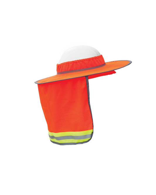Hi Vis Reflective Mesh Sun Visor w/ Neck Shade, Ironwear 1207-O