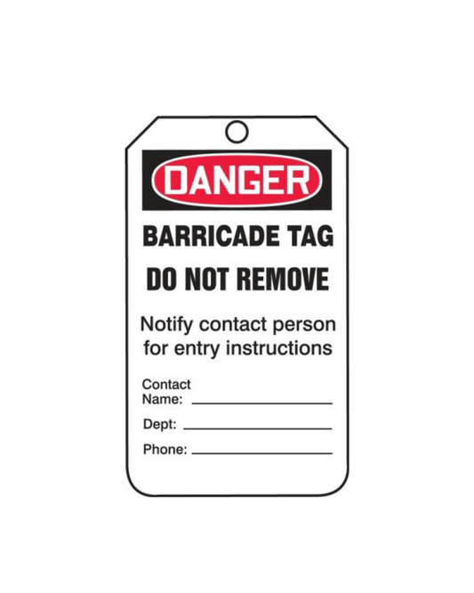 Accuform Danger Safety Tag, Construction Barricade, TAB102CTP