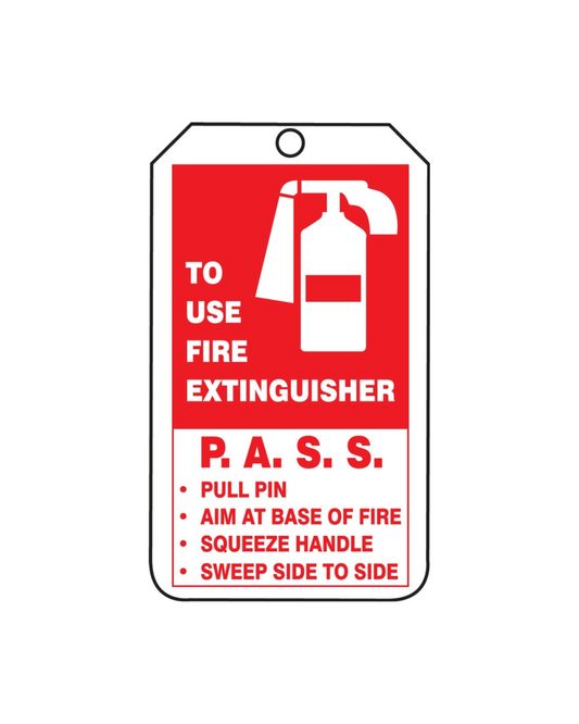 Accuform Mini Record Safety Tag: Fire Extinguisher Inspection Record, TRM101CTP