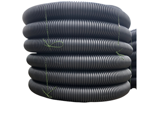HDPE Corrugated Pipe, Black, 6"X100'