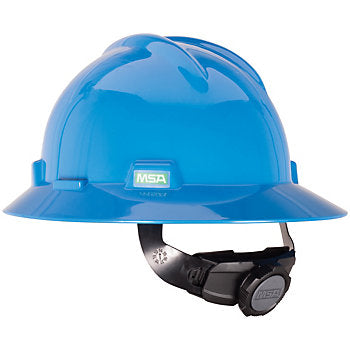 MSA Full Brim Hard Hat, V-Gard, w/Fas-Trac III Suspension
