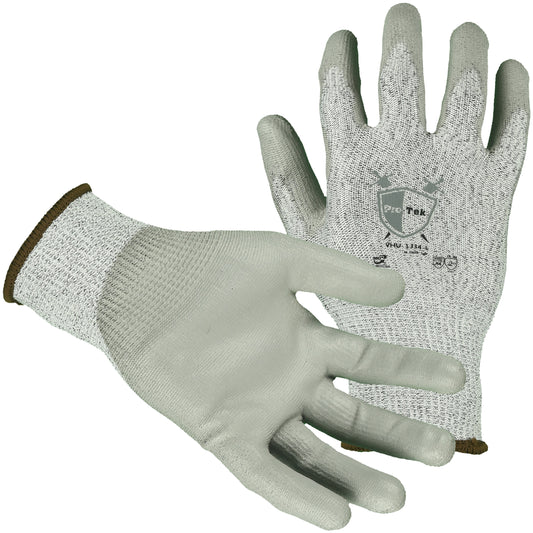 13 Gauge Knit Glove with Polyurethane Palm, Cut Level 4, Glove Safe VHU-1334