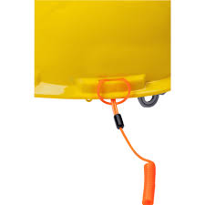 Hard Hat Lanyard, Coiled, with Clip, Orange