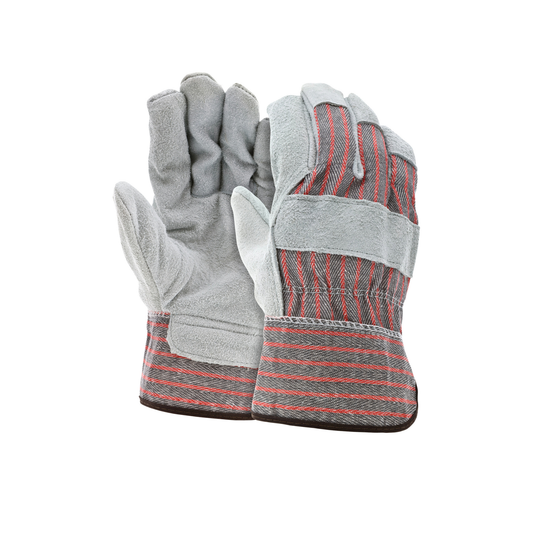 Leather Palm Work Gloves, D Grade Split Leather with 2.5" Safety Cuff, MCR Safety