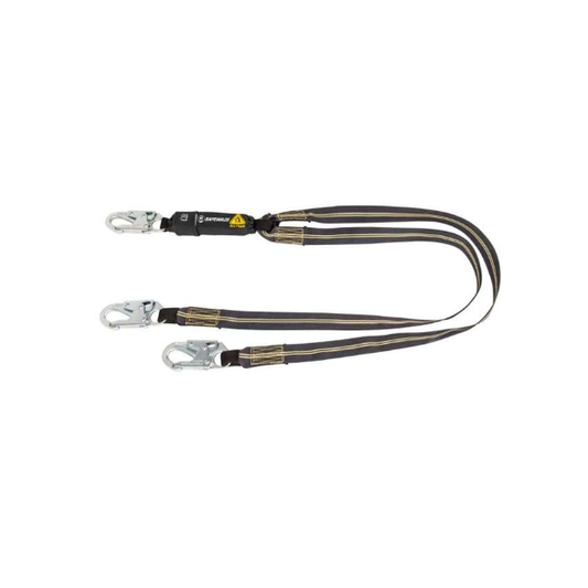 Arc Flash Energy Absorbing Lanyard, Dual Leg, 6' with Snap Hooks