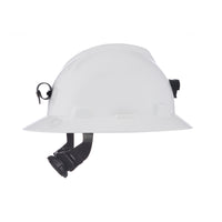 MSA V-Gard White Full Brim Hard Hat W/ Clamp & Cord Holder Sold by the Case of 20