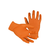 Nitrile Disposable Gloves, 8mil, Diamond Texture, Orange