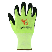 18 gauge Cut Resistant, Glove, A5, Sandy Nitrile Palm, Hi-Vis Yellow