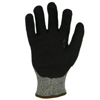 Winter Lined HPPE Impact Level 2 Glove, Cut A5, Black Sandy Nitrile Palm, Velcro Closure, S-2XL