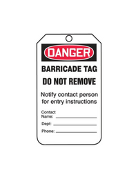 Accuform Danger Safety Tag, Danger Barricade, TAB104CTP