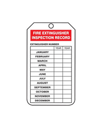 Accuform Mini Record Safety Tag: Fire Extinguisher Inspection Record, TRM101CTP