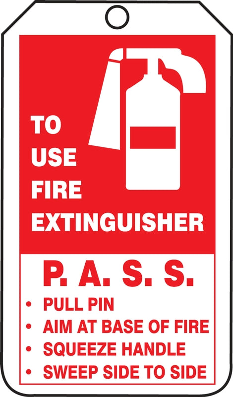 Accuform Mini Record Safety Tag: Fire Extinguisher Inspection Record, TRM101CTP