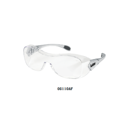Over-the-Glass Safety Glasses - TPR Temple Inserts - Oversized Frame and Lens Fit Over Most Prescription Glasses